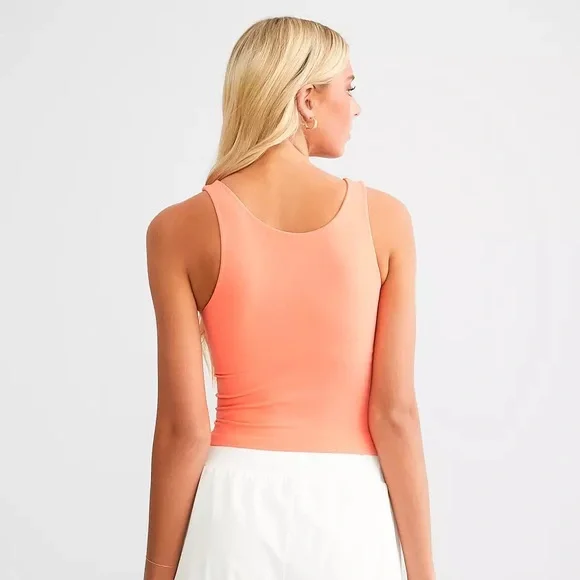 Free People Intimately Clean Lines Cropped Tank Top NWT M/L Watermelon - Picture 2 of 2